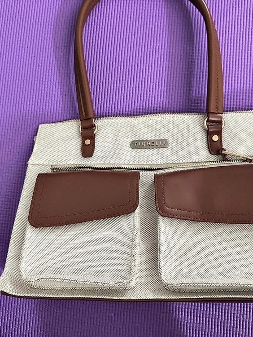 Fiorelli Cream & Brown Tote Like New